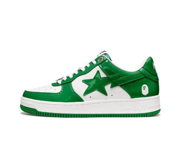 Bape Star Ape-Man Head Low Cut Patent Leather Sneakers Skateboard Shoes Unisex