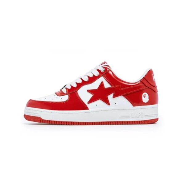 Bape Star Ape-Man Head Low Cut Patent Leather Sneakers Skateboard Shoes Unisex